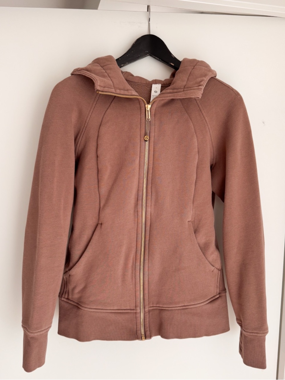 Lululemon Light Cotton Terry Scuba Full Zip Hoodie 8 Taupetastic Gold W4AWMS - Picture 1 of 15